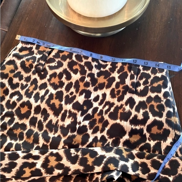 J Crew Animal Print Skirt W/Belt, Size 2 - Picture 6 of 10